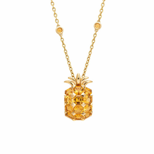 Collier Collier ananas en or jaune 18 carats et citrines 58 Facettes G13446