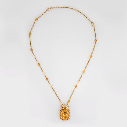 Collier Collier ananas en or jaune 18 carats et citrines 58 Facettes G13446