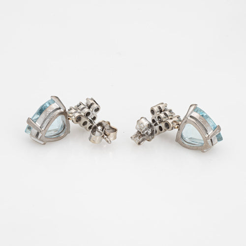 Boucles d'oreilles Boucles d’oreilles cœur aigue-marine et diamants en or blanc 18k 58 Facettes G13449