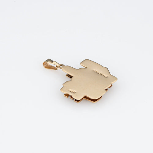 Pendentif I Love You - Pendentif 3D en or jaune 14k et diamants 58 Facettes G13470