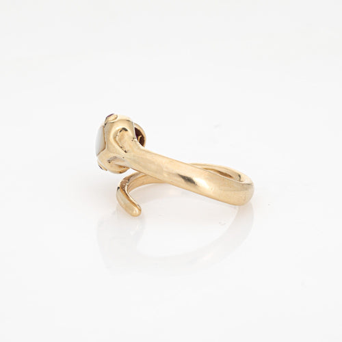 Bague 54 Bague serpent en or jaune 14 carats à rubellites 58 Facettes G13489