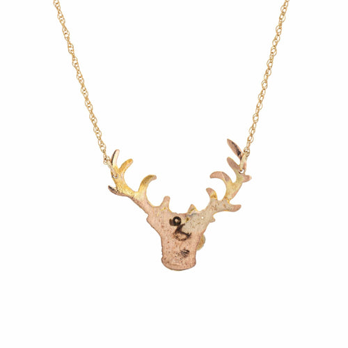 Collier Collier pendentif cerf - 14 carats or jaune et diamant, chaîne 48 cm 58 Facettes G13507