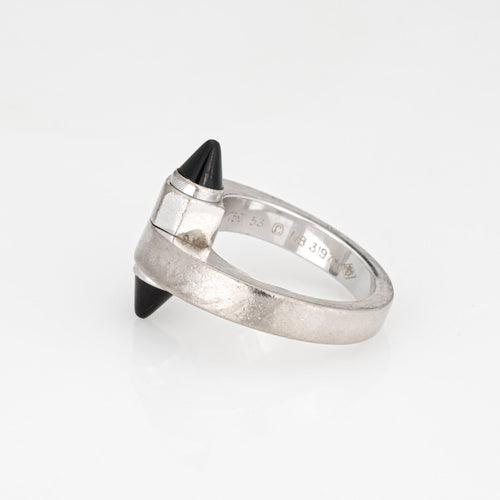 Bague 53 Cartier Menotte - Bague en or blanc 18k et onyx 58 Facettes G13580