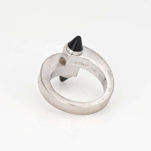 Bague 53 Cartier Menotte - Bague en or blanc 18k et onyx 58 Facettes G13580