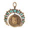 Pendentif Pendentif vintage - Calendrier aztèque en or jaune 18k/14k et turquoise 58 Facettes G13626
