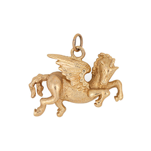 Pendentif Pendentif charm Pégase vintage en or jaune 14k 58 Facettes G13640