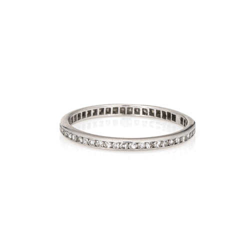 Bague 58 Art déco - Bague alliance en platine 900 et diamants 58 Facettes G13668