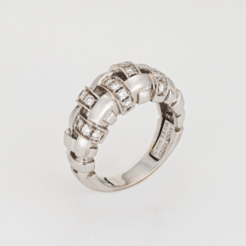 Bague 50 Tiffany & Co - Bague Vannerie en or blanc 18k et diamants 58 Facettes G13719