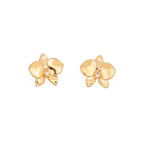 Boucles d'oreilles Cartier Caresse d'Orchidées - Boucles d'oreilles en or jaune et diamants 58 Facettes G13770