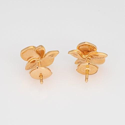 Boucles d'oreilles Cartier Caresse d'Orchidées - Boucles d'oreilles en or jaune et diamants 58 Facettes G13770