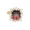 Bague 54 Bague cocktail vintage en or jaune 14k, tourmaline bicolore 5,60 ct et diamants 58 Facettes G13862