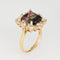Bague 54 Bague cocktail vintage en or jaune 14k, tourmaline bicolore 5,60 ct et diamants 58 Facettes G13862