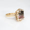 Bague 54 Bague cocktail vintage en or jaune 14k, tourmaline bicolore 5,60 ct et diamants 58 Facettes G13862
