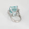 Bague 53 Bague cocktail vintage en or blanc 14k avec aigue-marine 27 ct et diamants 58 Facettes G13870