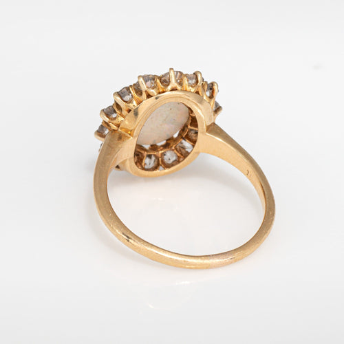 Bague 54 Bague victorienne ancienne opale et diamants en or jaune 18 carats 58 Facettes G13874