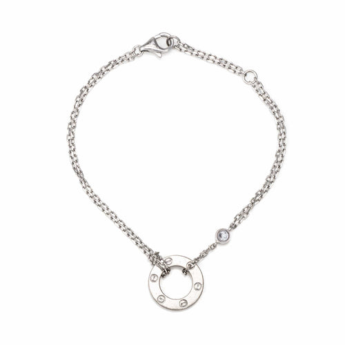 Bracelet Cartier Love - Bracelet en or blanc 18 carats et 2 diamants 58 Facettes G13897