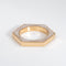 Bague 46 Bague hexagonale en or jaune 18 carats et onyx blanc 58 Facettes G13905