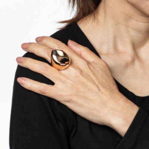 Bague 54 Bague sculpturale cocktail en or rose 14 carats 58 Facettes G13907