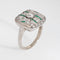 Bague 57 Art déco - Bague vintage en or blanc 14k, diamants et émeraudes 58 Facettes G13914