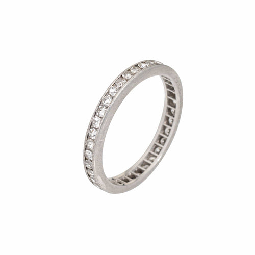 Bague 53.5 Bague alliance édouardienne ancienne en platine 900 et diamants 58 Facettes G13921