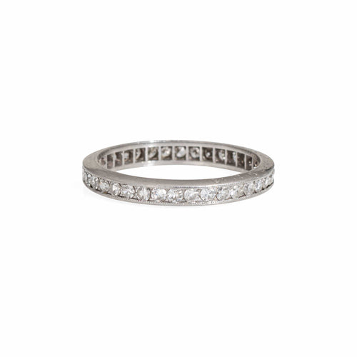 Bague 53.5 Bague alliance édouardienne ancienne en platine 900 et diamants 58 Facettes G13921
