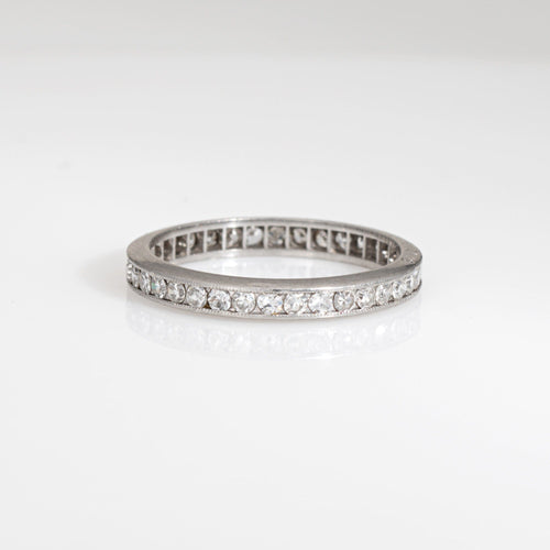 Bague 53.5 Bague alliance édouardienne ancienne en platine 900 et diamants 58 Facettes G13921