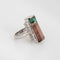 Bague 49 Bague en platine 900 avec tourmaline bicolore et diamants 58 Facettes G13922