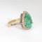 Bague 56 Bague cocktail vintage en or jaune 14k, émeraude poire 8,45 ct et diamants 58 Facettes G13927