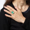 Bague 56 Bague cocktail vintage en or jaune 14k, émeraude poire 8,45 ct et diamants 58 Facettes G13927