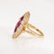 Bague Bague navette victorienne en or jaune 18 carats, rubis de Birmanie et diamants 58 Facettes G13947