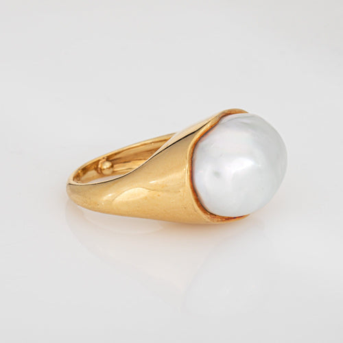 Bague 54 Tiffany & Co Elsa Peretti - Bague vintage perle en or jaune 18 carats 58 Facettes G13980