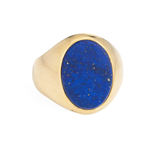 Bague 52 Cartier - Bague chevalière vintage en or jaune 18k et lapis-lazuli 58 Facettes G13985