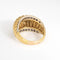 Bague 58 Bague dôme cannelée vintage années 1980 en or jaune et diamants 58 Facettes G14004