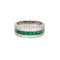 Bague 53.5 Bague bandeau en or blanc 18k, émeraudes et diamants 58 Facettes G14005