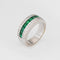Bague 53.5 Bague bandeau en or blanc 18k, émeraudes et diamants 58 Facettes G14005