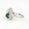 Bague 62 Art déco - Bague en platine 900 à émeraude, pierre de lune et diamants 58 Facettes G14027