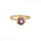 Bague 50 Bague tulipe vintage en or jaune 14 carats, améthystes et diamant 58 Facettes G14104