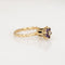 Bague 50 Bague tulipe vintage en or jaune 14 carats, améthystes et diamant 58 Facettes G14104