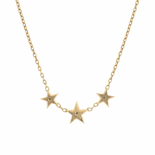 Collier Cartier - Collier vintage étoiles en or jaune 18 carats et diamants 58 Facettes G14127