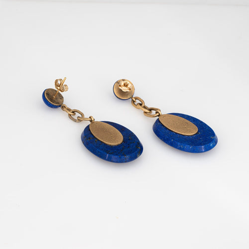 Boucles d'oreilles Boucles d'oreilles étoile pendantes en or jaune 18 carats et lapis-lazuli 58 Facettes G14129