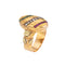 Bague 55 Bague Belle Époque française en or jaune 18 carats, diamants, rubis et émeraudes 58 Facettes G14137