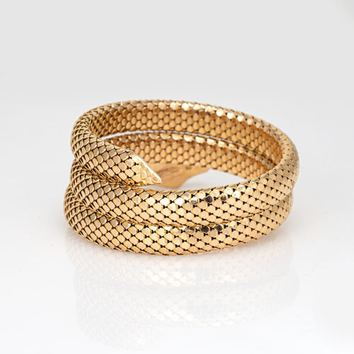 Bracelet Bracelet serpent victorien en or jaune 18k aux pierres vertes 58 Facettes G14172