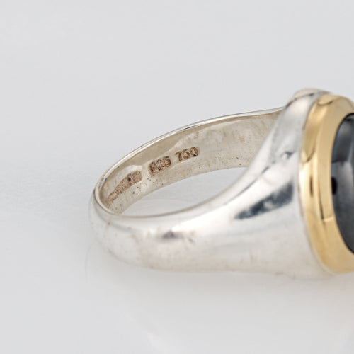 Bague Tiffany & Co - Bague bandeau en argent, or jaune 18k et hématite 58 Facettes G14213