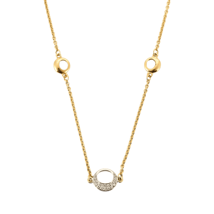 Collier Collier en or jaune, or blanc et diamants 58 Facettes DV0473-8