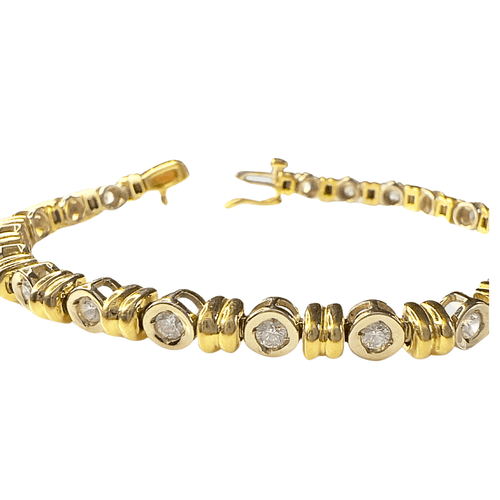 Bracelet BRACELET CONTEMPORAIN SXX EN OR 18 kts avec DIAMANTS 58 Facettes Q986A