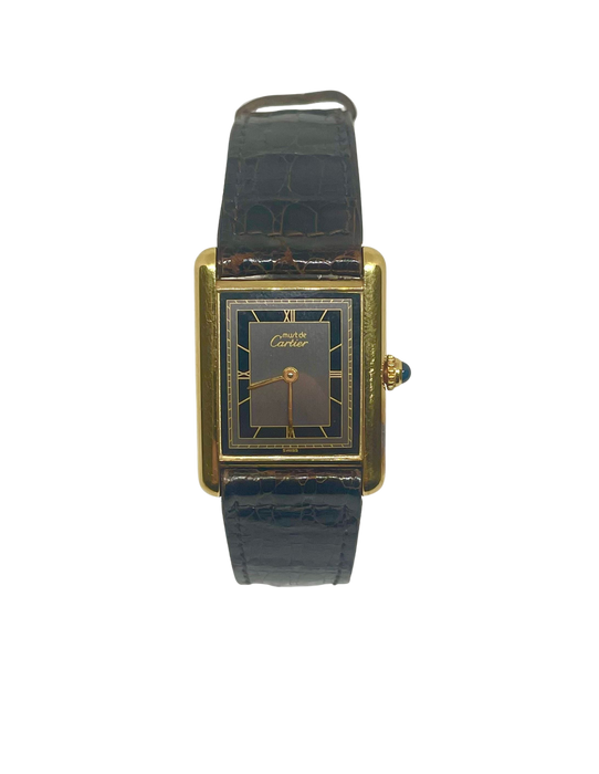 CARTIER- montre tank vermeil quartz 23x31mm