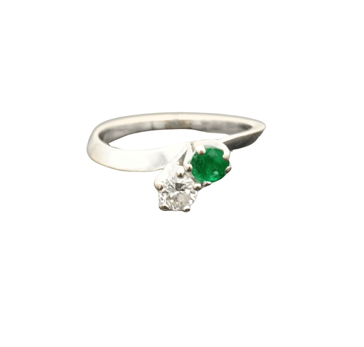 Bague 49 Bague Vous et Moi Emeraude et diamant 58 Facettes