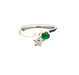 Ring 49 You and Me Emerald and diamond ring 58 Facettes