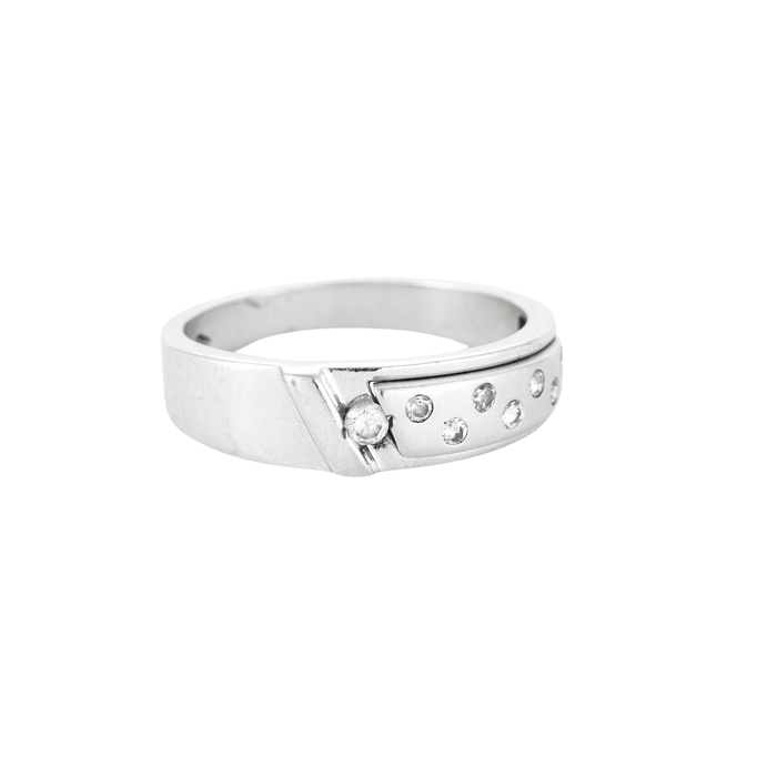 Bague 54.5 Bague or blanc 58 Facettes LP214/4