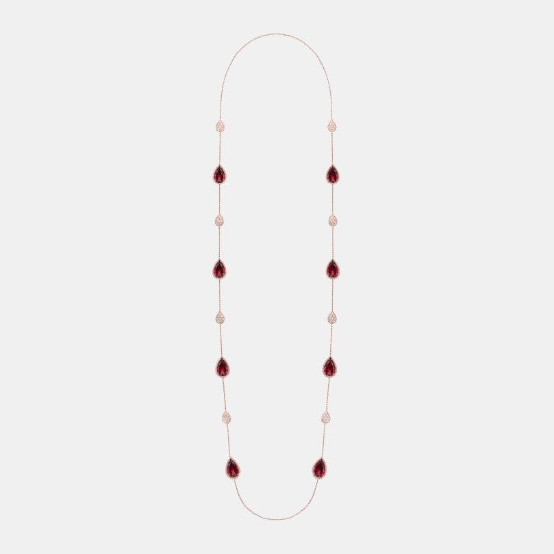 Collier Serpent Bohème Or rose, 16 motifs, Grenats rhodolites 86.83ct